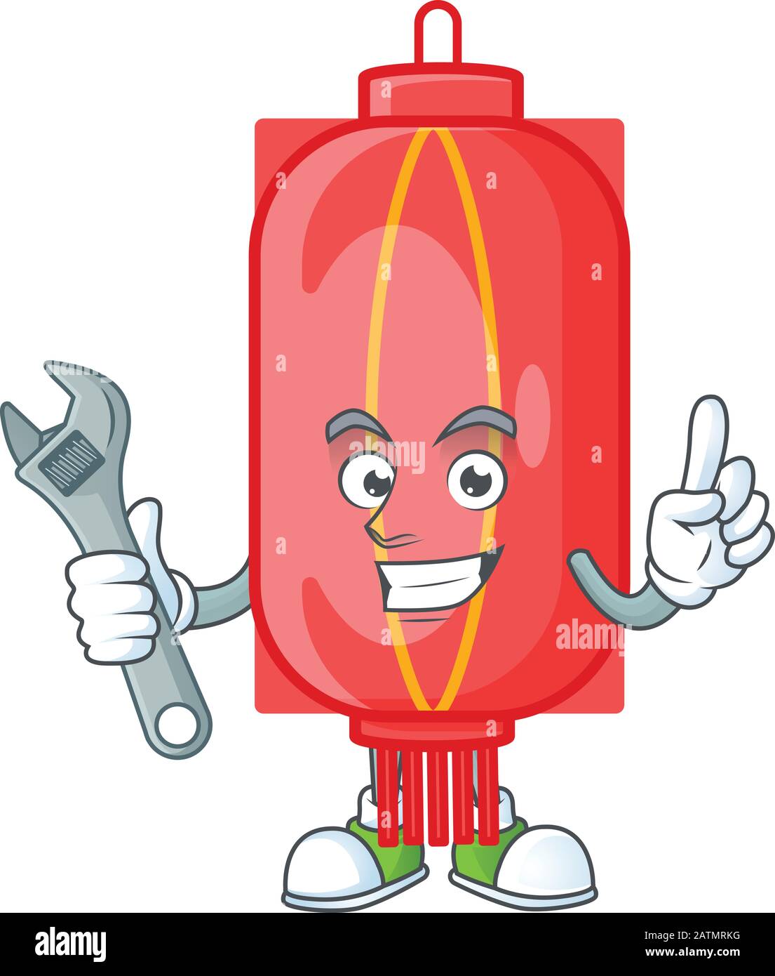 Motif personnage de dessin animé en papier traditionnel chinois Smart Mechanic Illustration de Vecteur