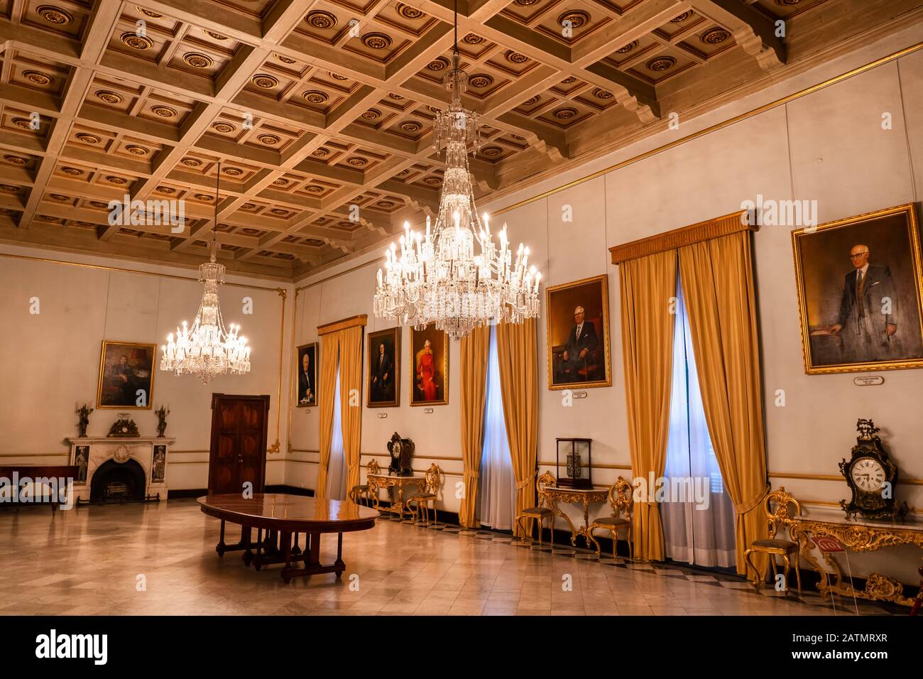 L'intérieur du Palais Grandmaster à la Valette, la salle à manger de l'État Banque D'Images