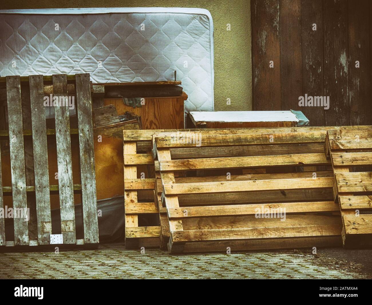 Palettes à la poubelle en vrac Banque D'Images