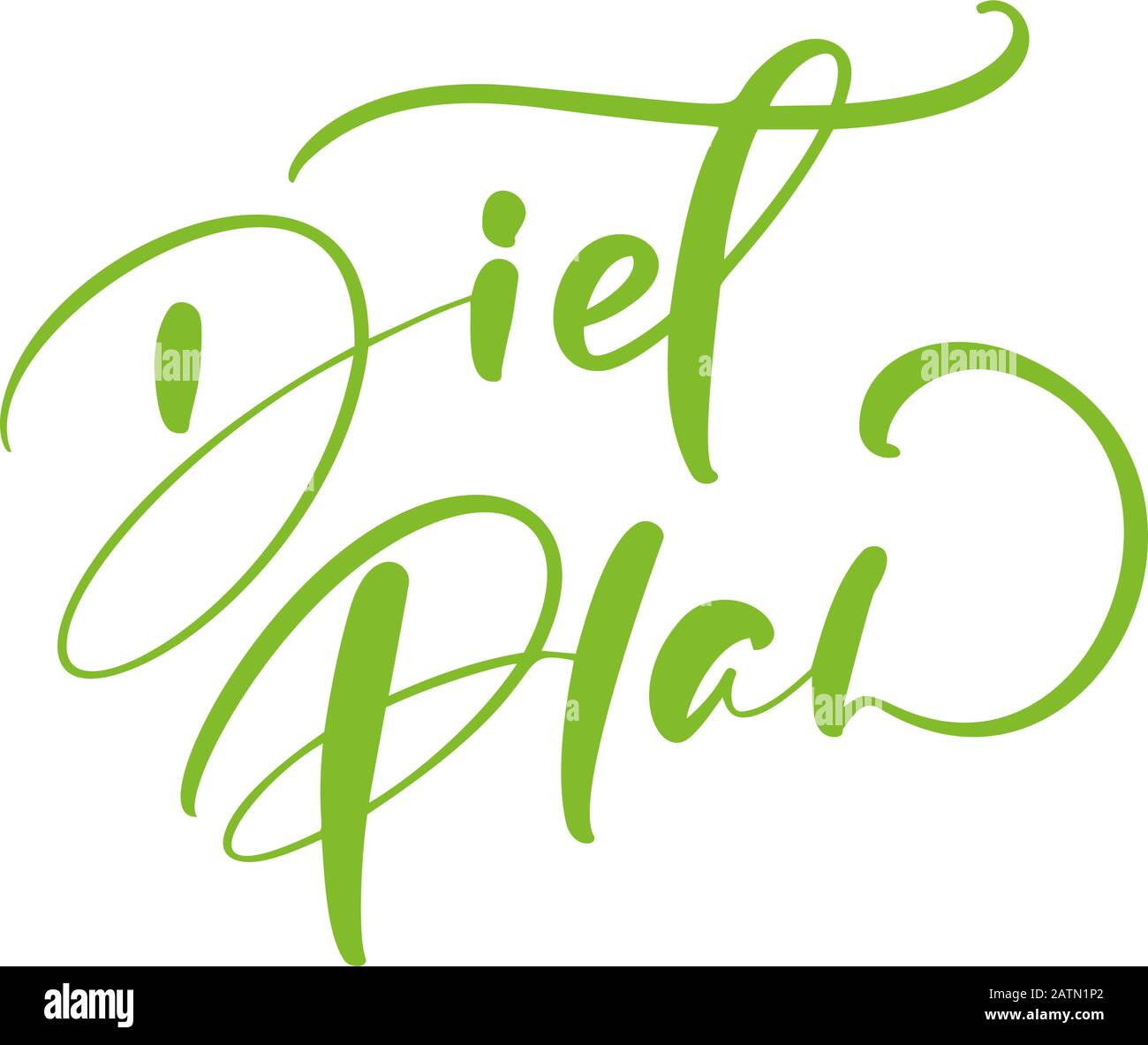 Lettrage dessinés à la main, texte calligraphié plan de régime. Un design parfait pour la carte de vœux, poster, T-shirt, bannière, invitation d'impression Illustration de Vecteur