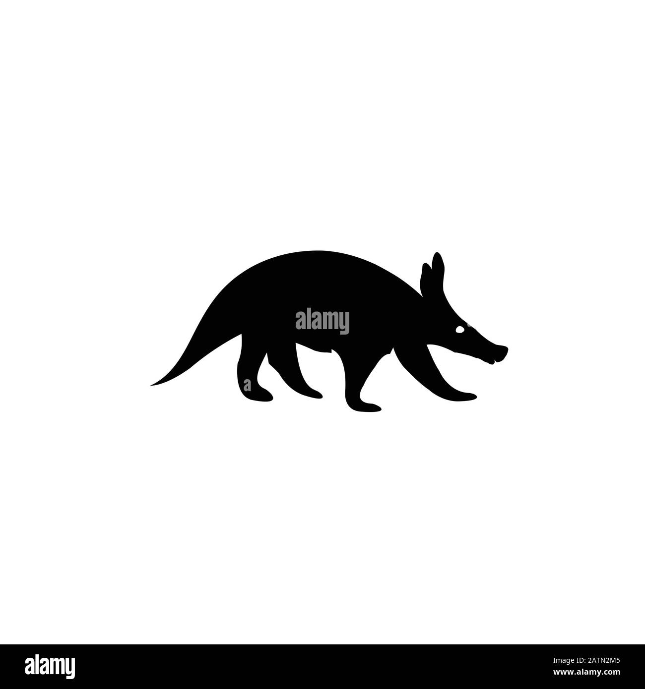 Illustration vectorielle de gravure d'esquisse d'animal Aardvark. Imitation de style planche à gratter. Image dessinée à la main. Illustration de Vecteur