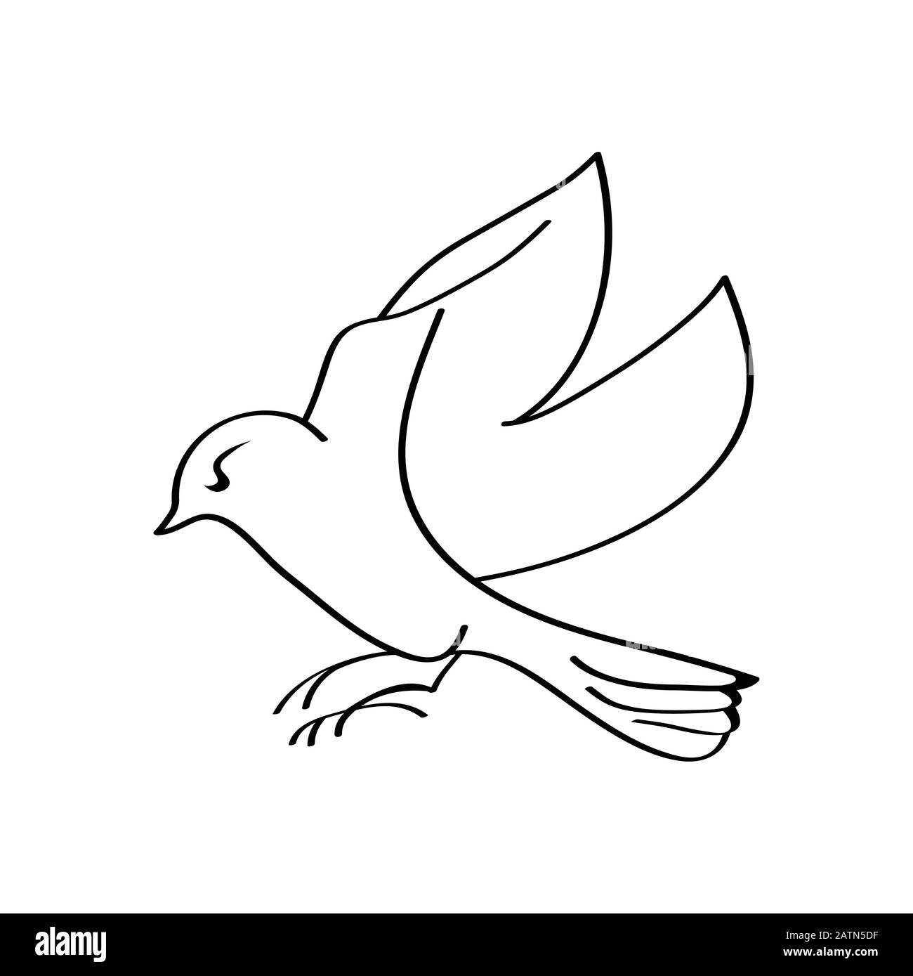oiseaux avec ailes de failing. Déglutissez, perroquet ou oiseau colombe symbole de liberté et de paix ou de décor intérieur design Illustration de Vecteur