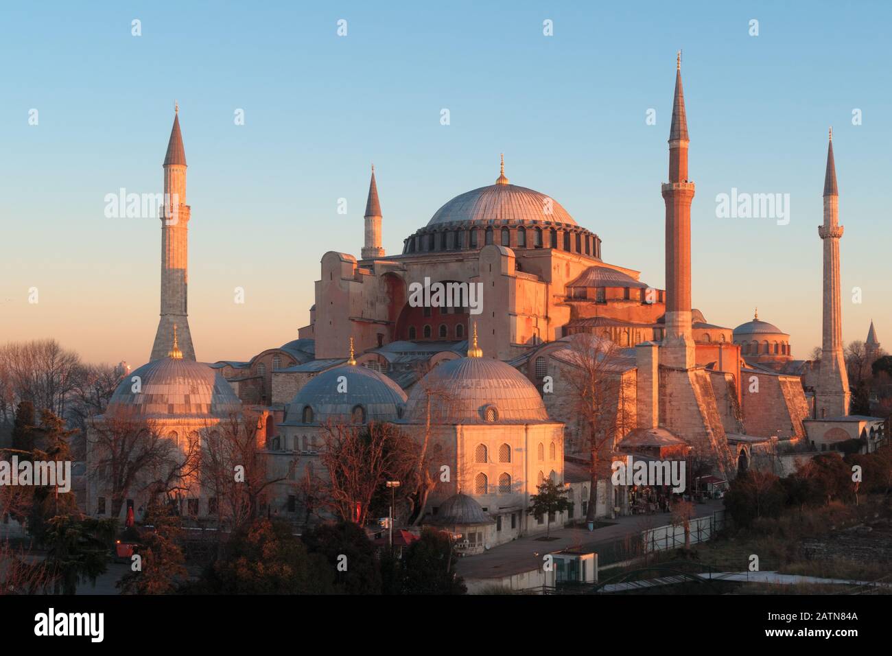 Istanbul, Turquie - 11 Janvier 2020: Turquie Istanbul Vue Élevée De La Mosquée Sainte-Sophie Banque D'Images