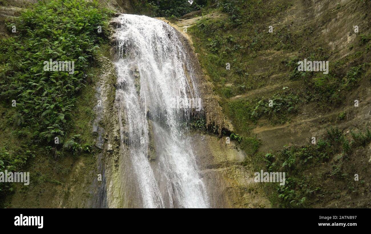 Chute d'eau dans la jungle tropicale. Dao Tropical cascades dans la jungle de montagne. Philippines, Cebu Banque D'Images