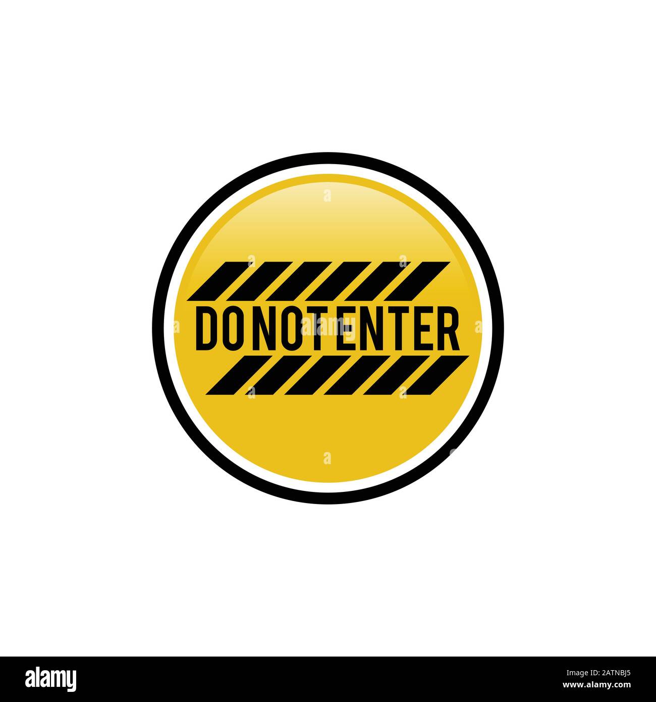 Symbole d'interdiction de mise en garde. Signal d'arrêt d'avertissement pour le message d'information de trafic isolé sur fond blanc Illustration de Vecteur