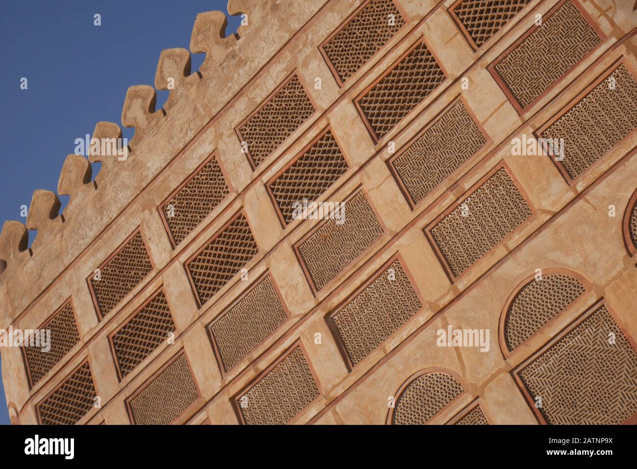 Façade de la Maison Siyadi, sur la route des perles, Muharraq, Royaume d'un Bahreïn Banque D'Images
