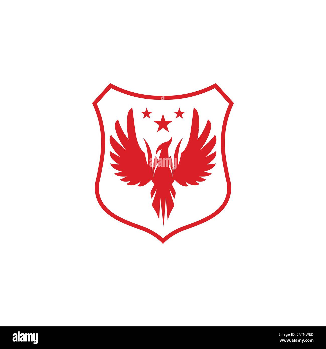 logo vectoriel phoenix, logo créatif d'oiseau mythologique , un oiseau unique , une flamme née de cendres Illustration de Vecteur