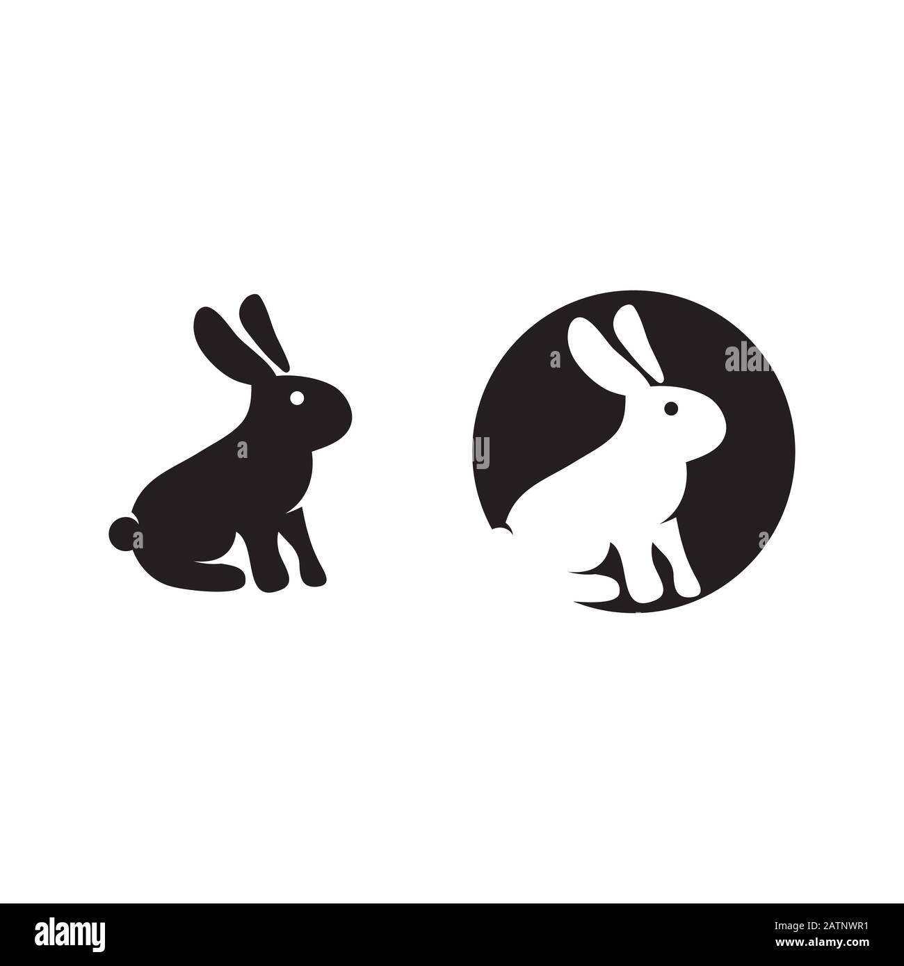 Vecteur d'icône de lapin isolé sur fond blanc Illustration de Vecteur