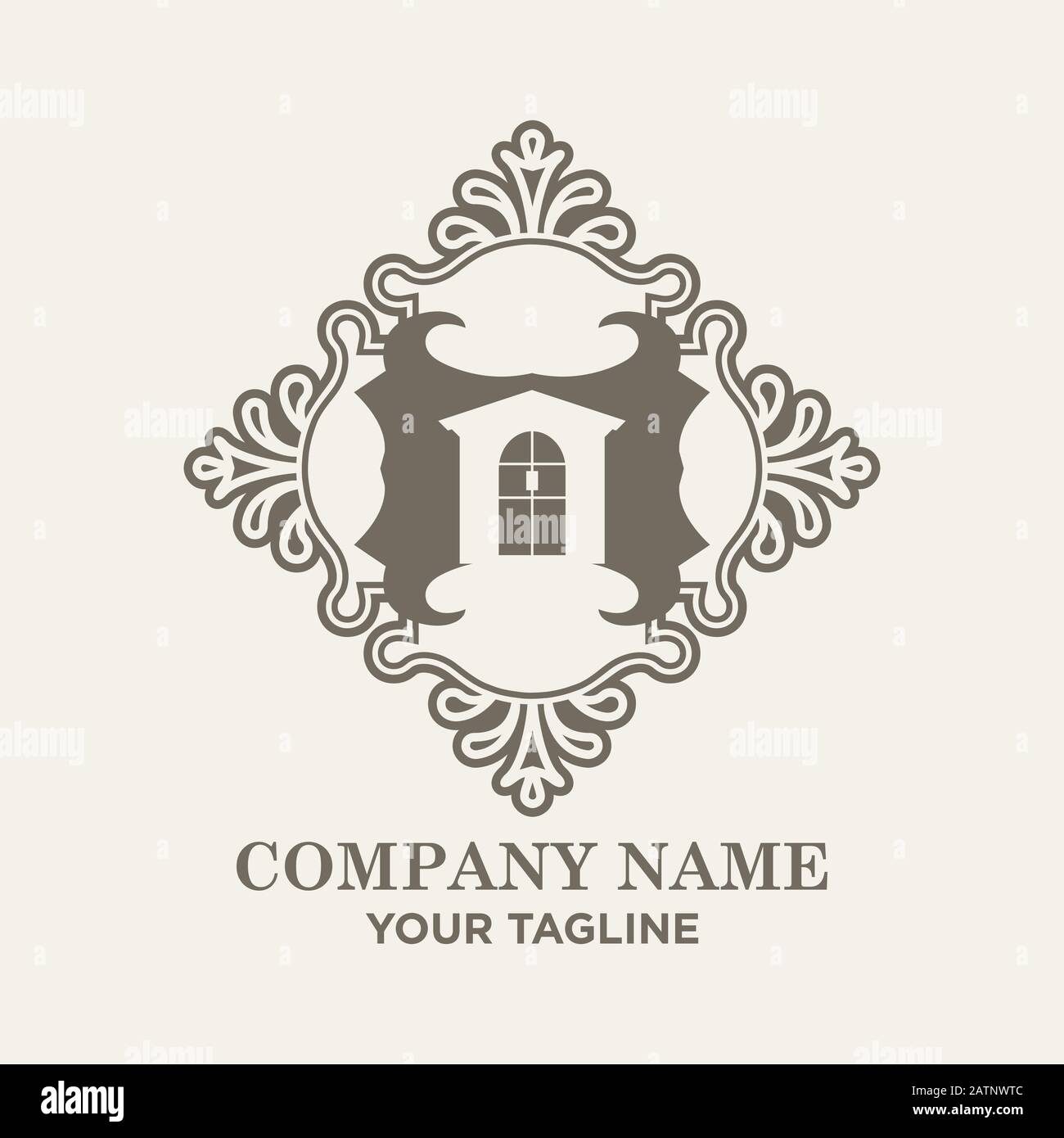 investir ou concevoir des paysages. Logo de la forêt immobilière. Symbole vintage vectoriel maison de campagne Illustration de Vecteur
