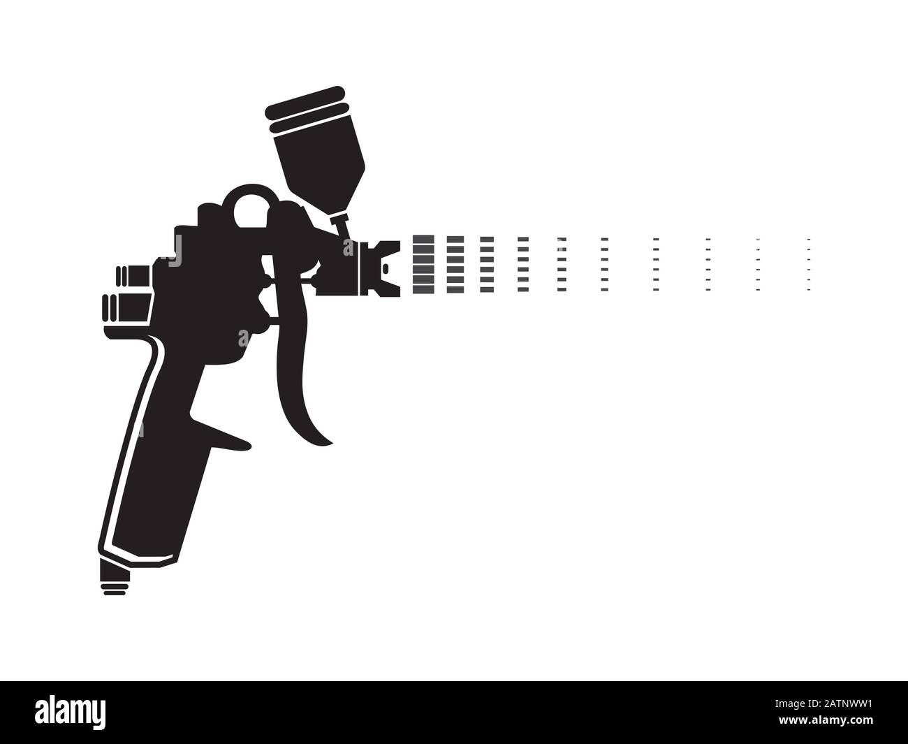 Spray peinture automatique, illustration du pistolet de l'équipement de la brosse à air Illustration de Vecteur