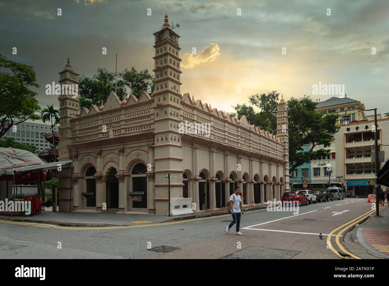 Singapour. Janvier 2020. Le Nagore Durgha (ou Nagore Dargah) est un sanctuaire à Singapour construit par des musulmans du sud de l'Inde entre 1828 et 1830. Banque D'Images