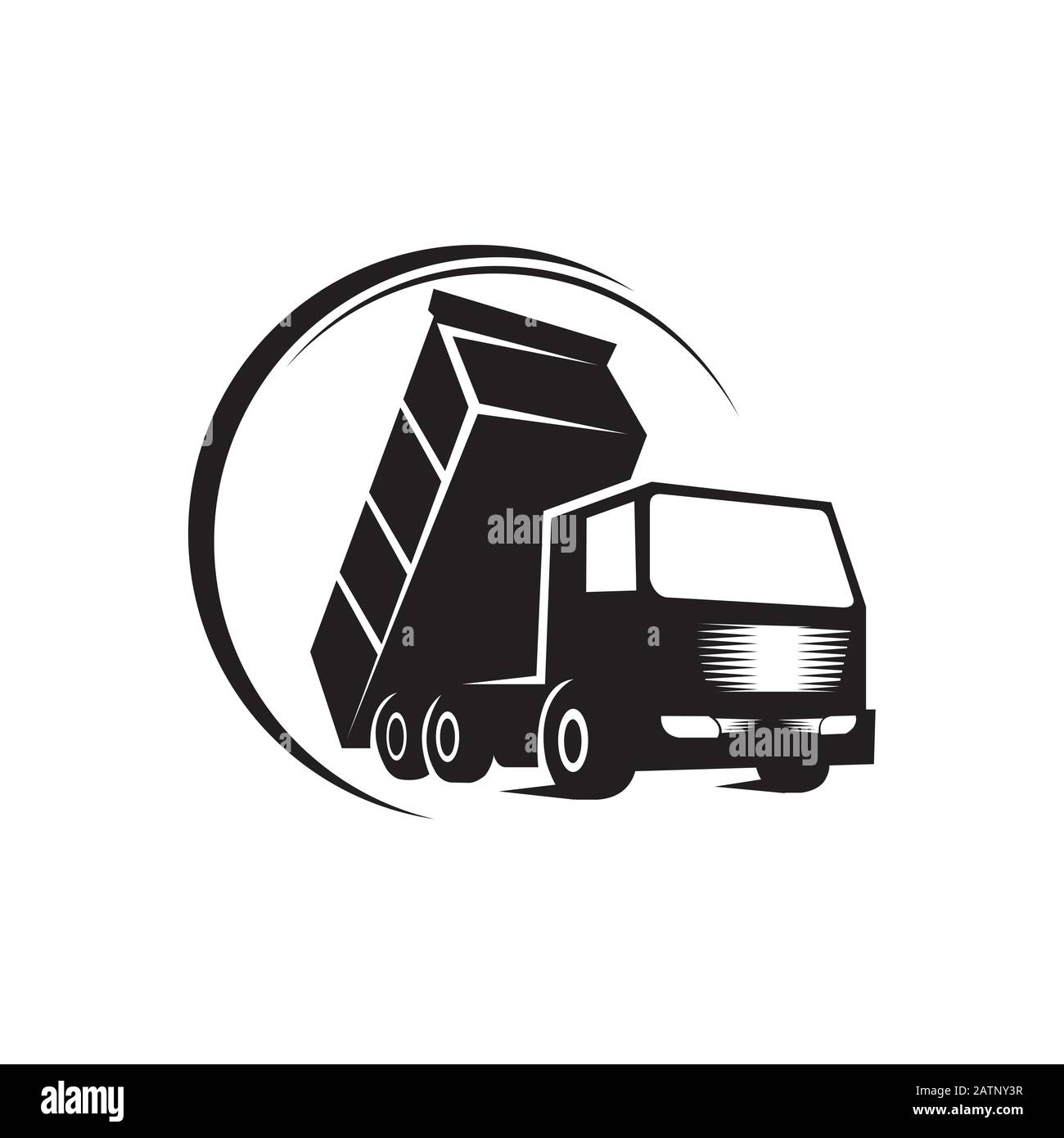 vider le chariot sur l'illustration vectorielle d'arrière-plan blanche. Vue latérale moderne du camion à benne basculante. Véhicule pour le transport de fret Illustration de Vecteur