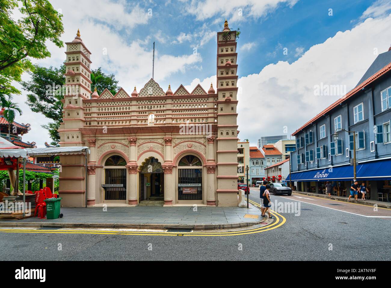Singapour. Janvier 2020. Le Nagore Durgha (ou Nagore Dargah) est un sanctuaire à Singapour construit par des musulmans du sud de l'Inde entre 1828 et 1830. Banque D'Images