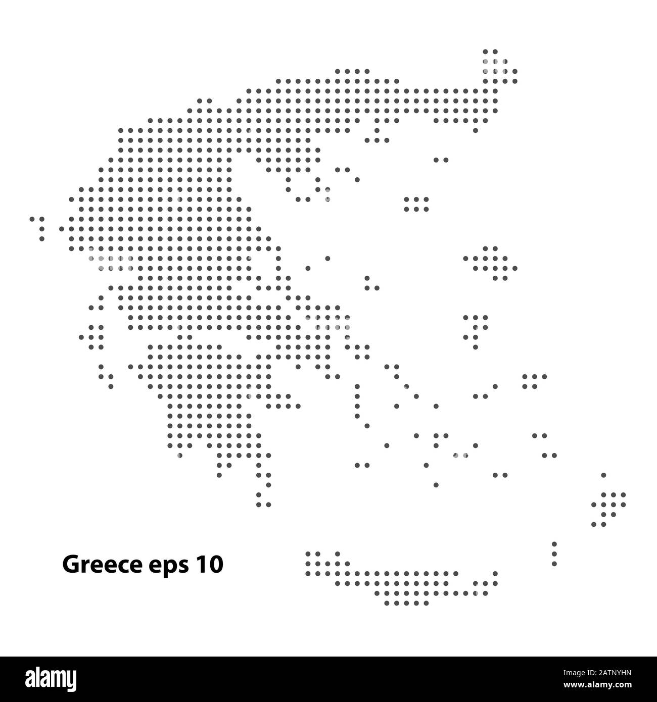 Grèce carte pointillé fond vectoriel. Illustration de la conception technologique ou des infographies. Isolé sur fond blanc. Illustration du vecteur de déplacement Illustration de Vecteur
