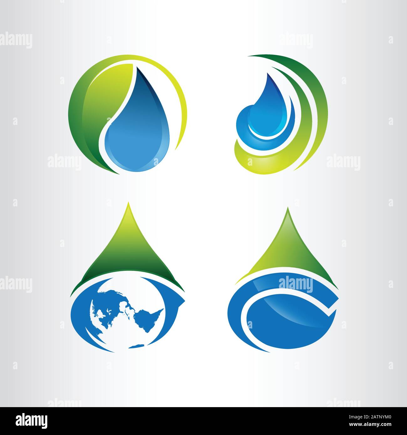 Carte du monde dans la goutte d'eau. Illustration de dessin animé vectoriel plat. Objets isolés sur un fond blanc.affiche de la Journée mondiale de l'environnement Illustration de Vecteur