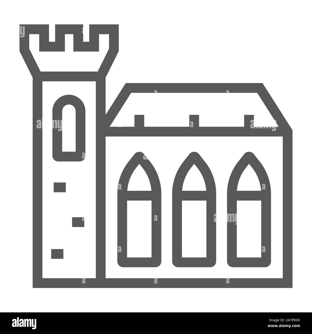Icône de la ligne du château de Dublin, St patrick et vacances, Irlande signe du château, graphiques vectoriels, un modèle linéaire sur un fond blanc, eps 10. Illustration de Vecteur