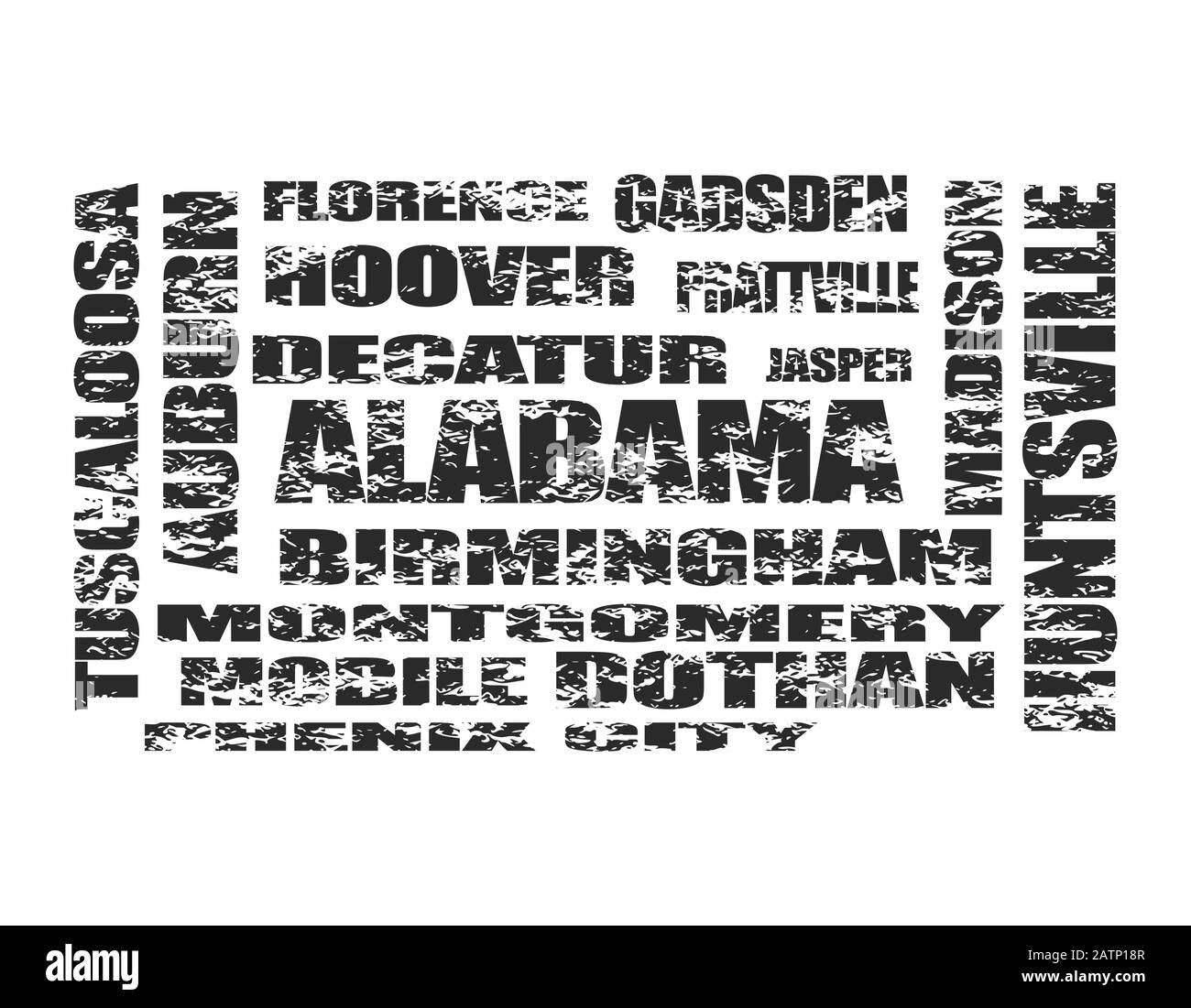 Liste des villes de l'état de l'Alaska Illustration de Vecteur