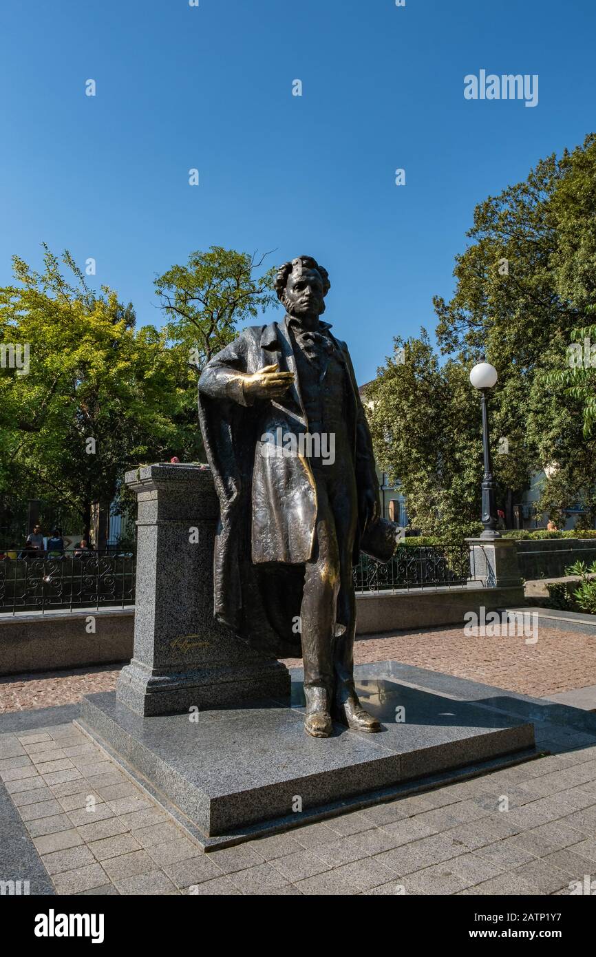 Monument au célèbre poète russe Alexander Sergeyevich Pouchkin à Yalta, Crimée. Banque D'Images