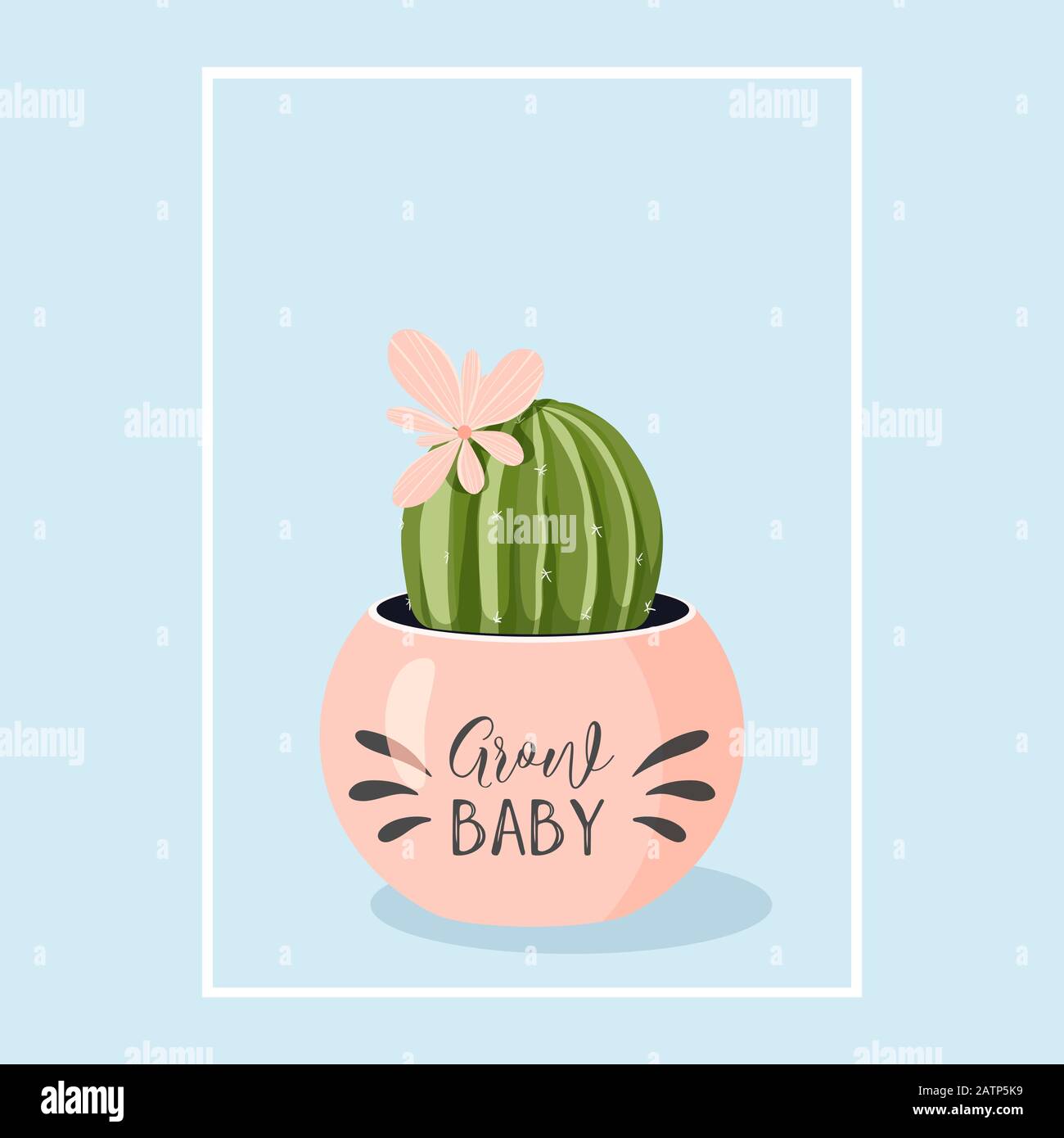 Cactus en pot de fleurs. Style scandinave. Illustration vectorielle ...