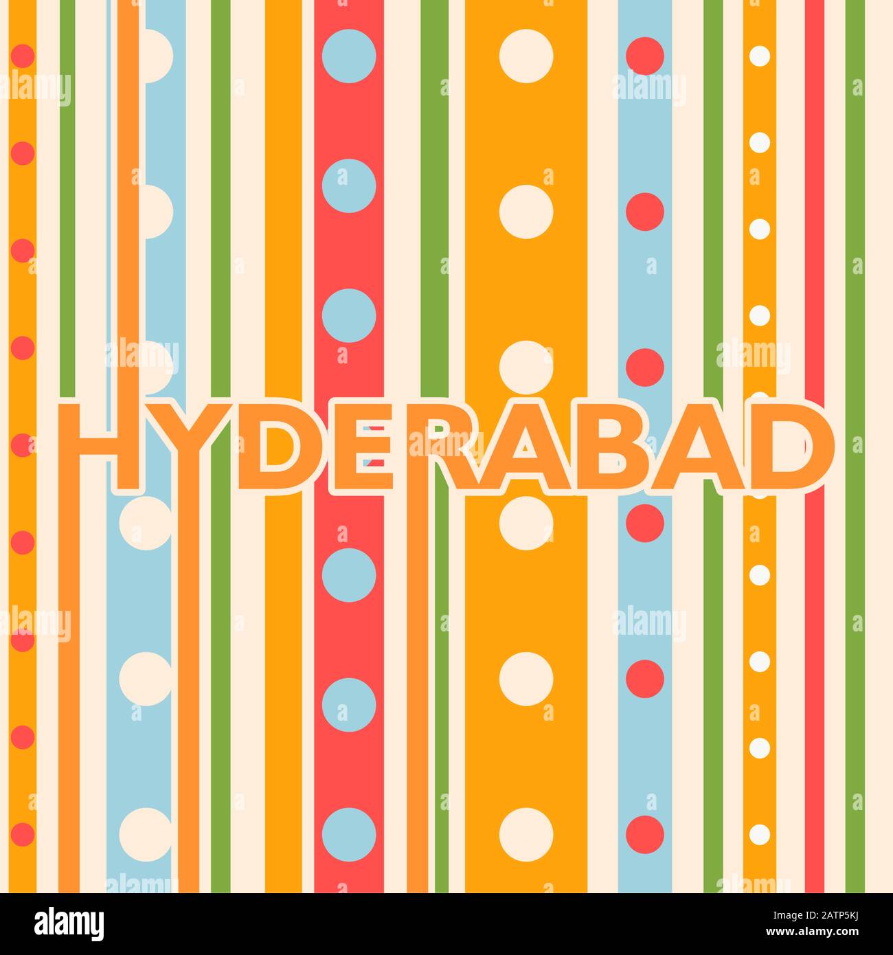 Nom de la ville de Hyderabad. Illustration de Vecteur