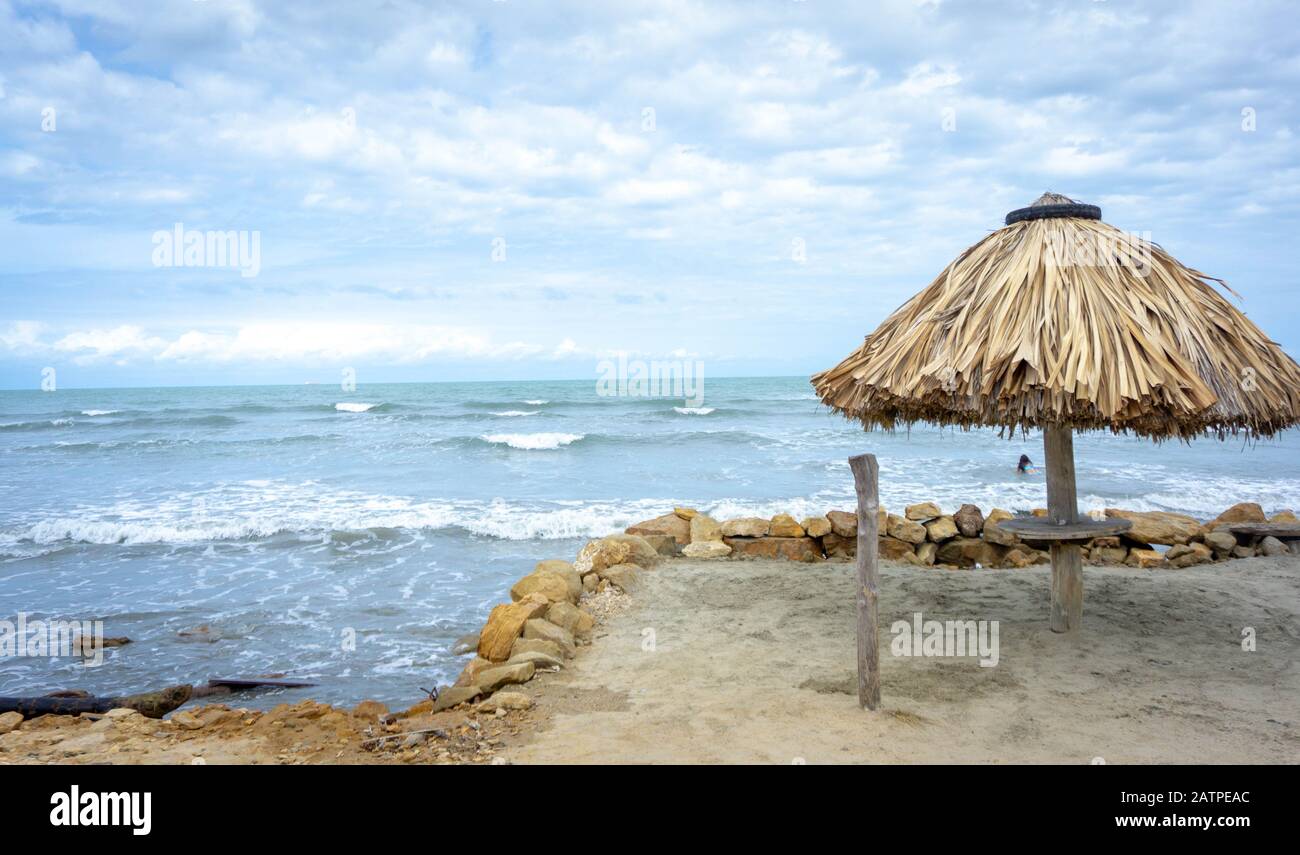 costa playa cabaña y arena Banque D'Images