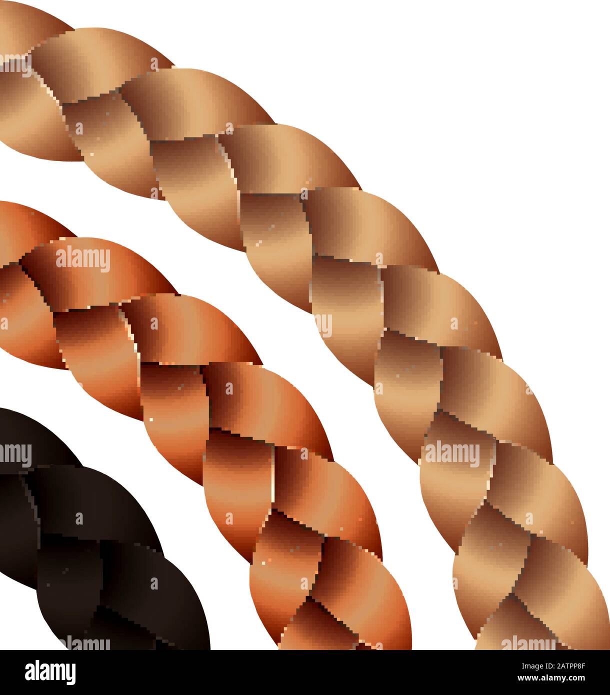 Vector Long Hair Braid Modèle Concept - Trois Blad Isolé, Brunet Et Ginger  Coiffure Design Image Vectorielle Stock - Alamy