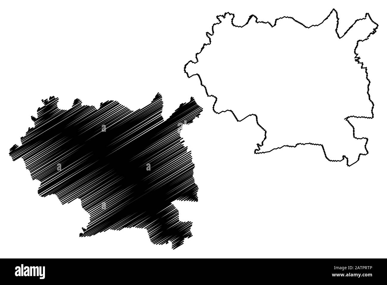 District de Maseru (Districts de Lesotho, Royaume du Lesotho) map vector illustration, scribble sketch carte Maseru Illustration de Vecteur