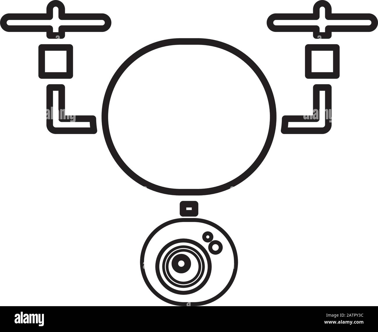 Vol de drone via la technologie par caméra Illustration de Vecteur