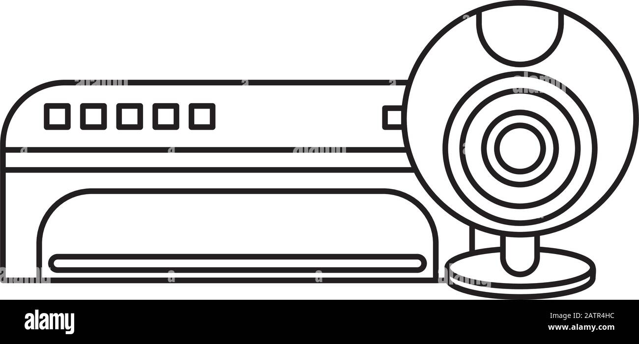 L'icône de l'appareil isolé matériel webcamera Illustration de Vecteur