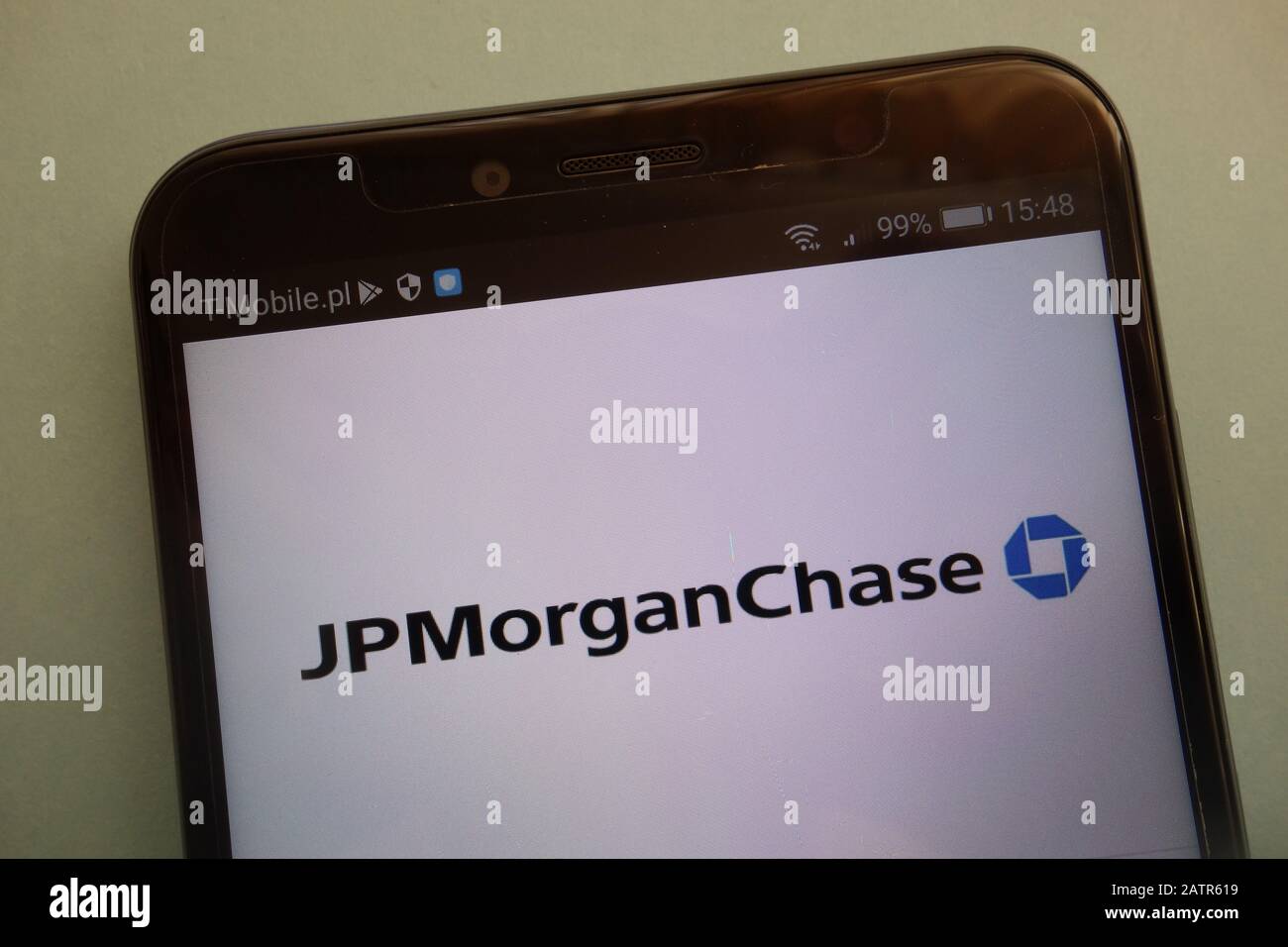 Logo JP Morgan Chase sur smartphone Banque D'Images