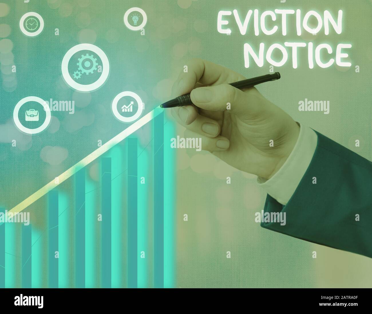 Écriture conceptuelle de la main montrant l'avis D'Expulsion. Concept signifiant un préavis que quelqu'un doit quitter une propriété Banque D'Images