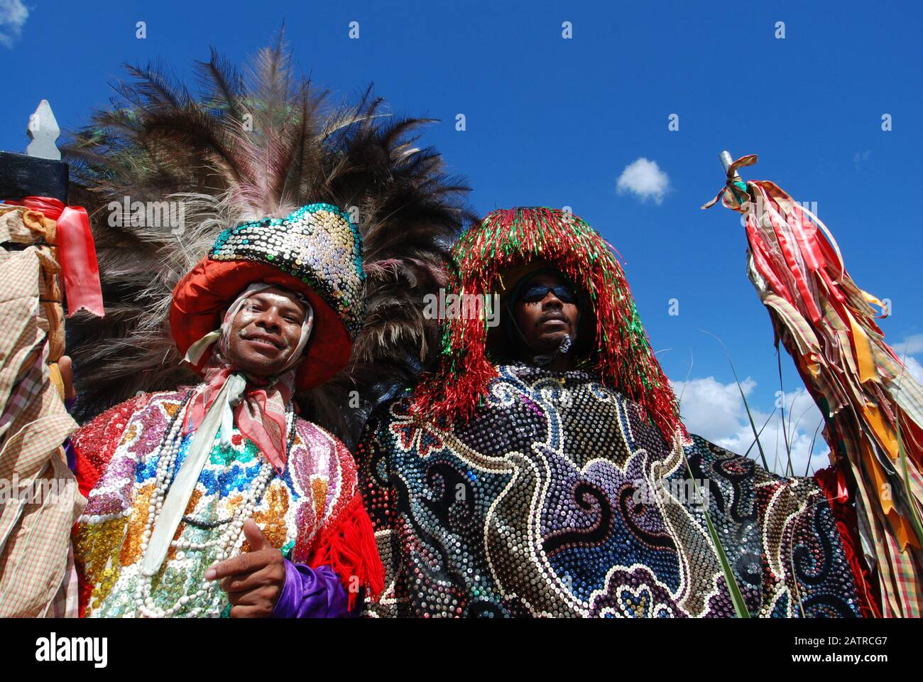 Alliance / Pernambuco / Brésil. 8 Février 2008. Défilé traditionnel de 'Maracatus' pendant les jours du Carnaval, dans la campagne du Nord-est. Banque D'Images