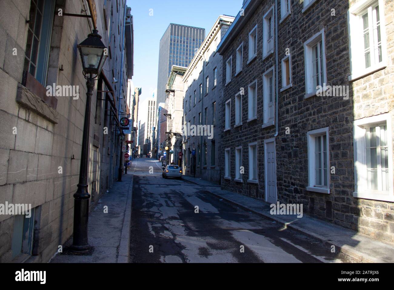 Rue Étroite Du Vieux-Montréal Banque D'Images