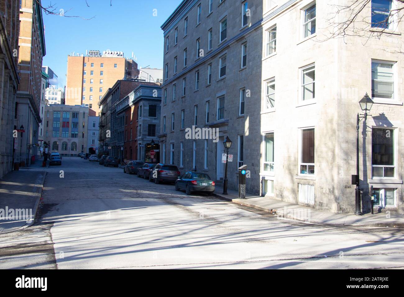 Rue Étroite Du Vieux-Montréal Banque D'Images
