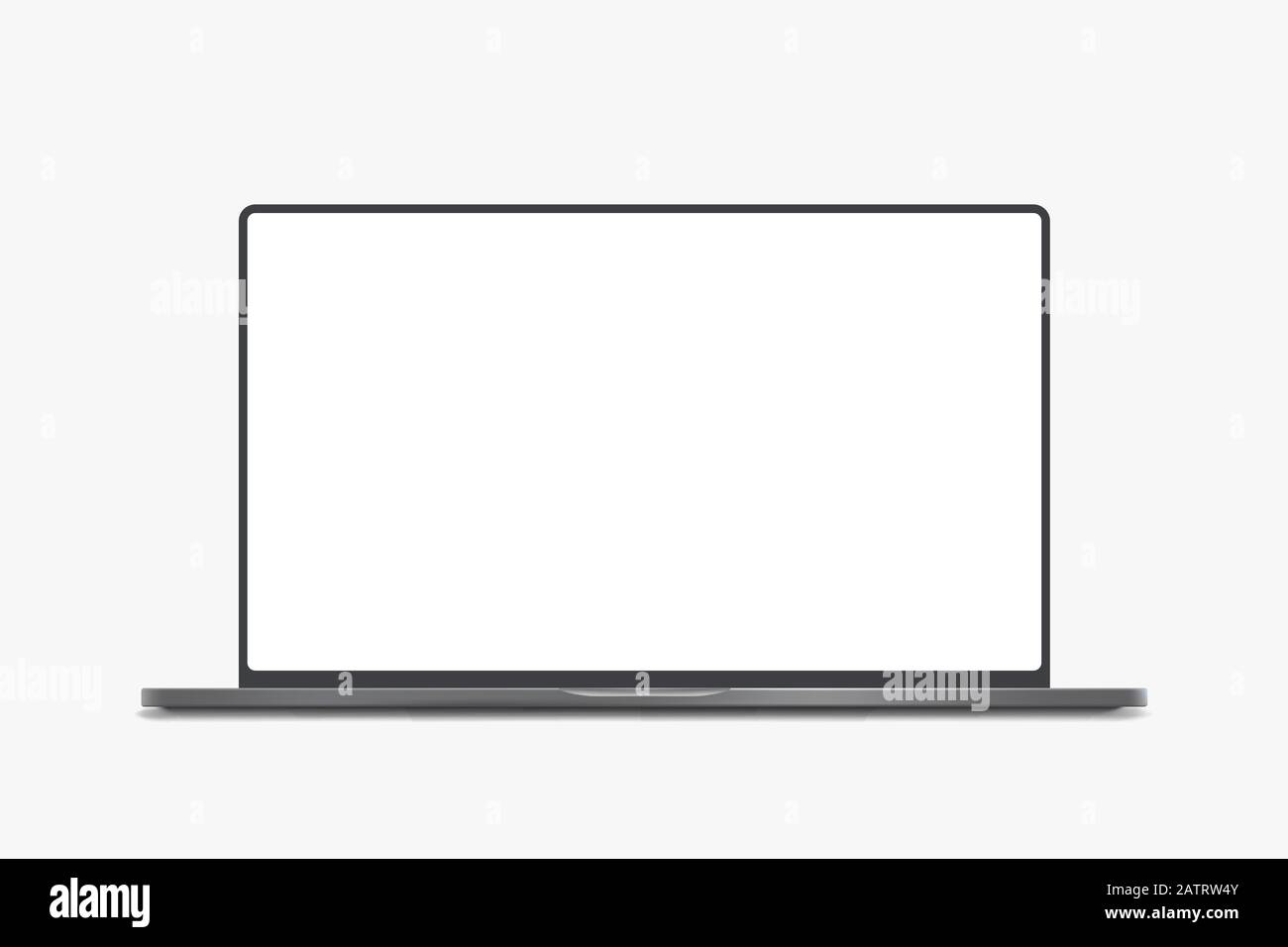 écran blanc de l'ordinateur portable en blanc Illustration de Vecteur