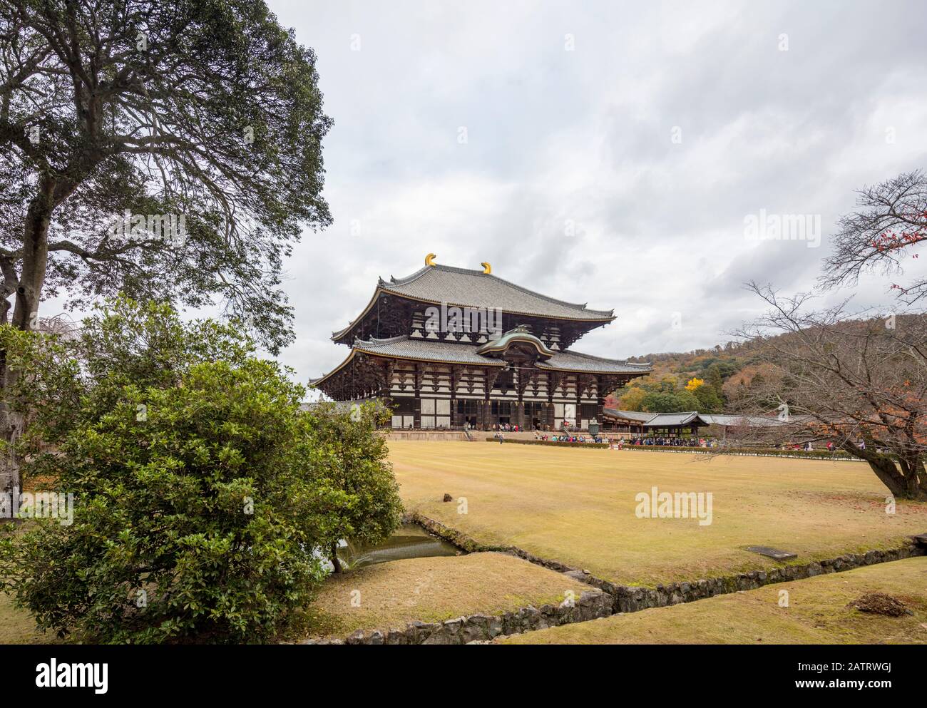 La Grande Salle De Bouddha (Daibutsuden), Le Temple Todai-Ji, Nara, Japon Banque D'Images