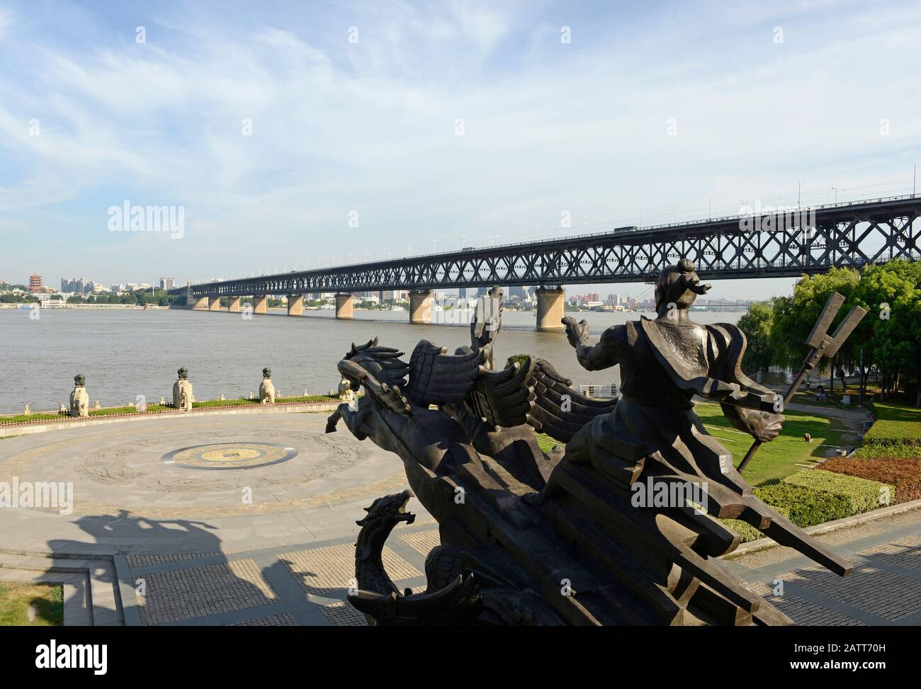 Premier pont fluvial Yangtse, Hanyang, Wuhan, Chine Banque D'Images