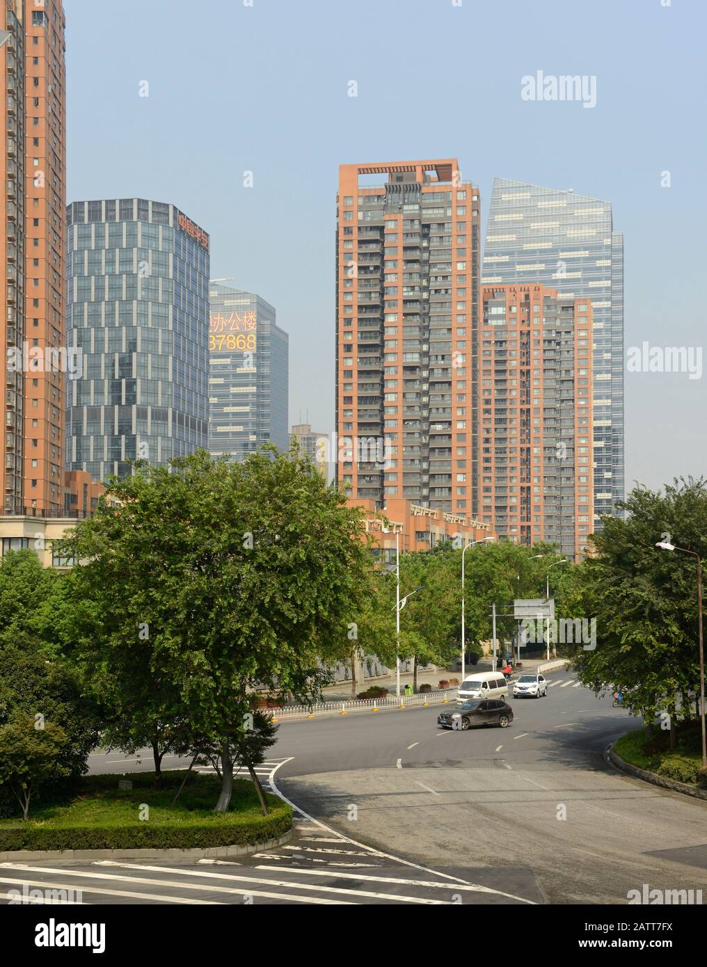 Blocs d'immeubles d'appartements, Hankou, Wuhan, Chine Banque D'Images