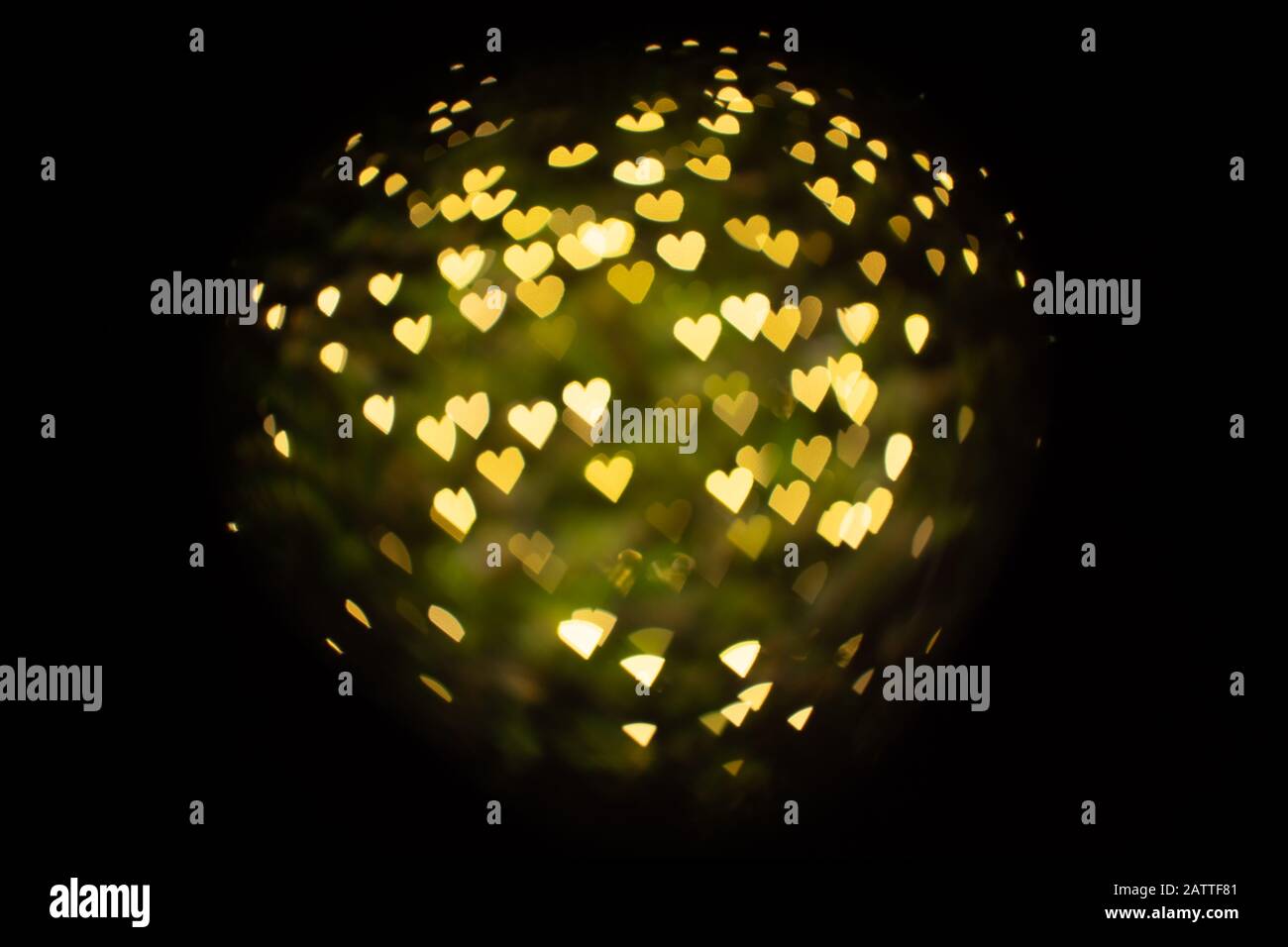 Arrière-plan abstrait bokeh en forme de cœur Banque D'Images