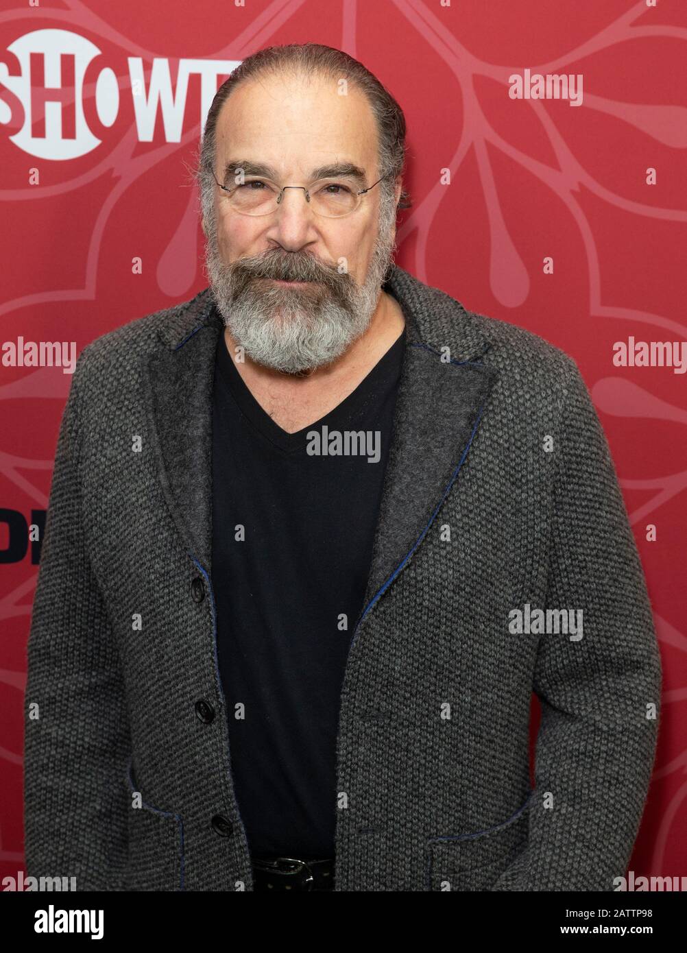 New York, NY - 4 février 2020 : Mandy Patinkin assiste à la première de la saison nationale 8 au Musée D'art Moderne Banque D'Images