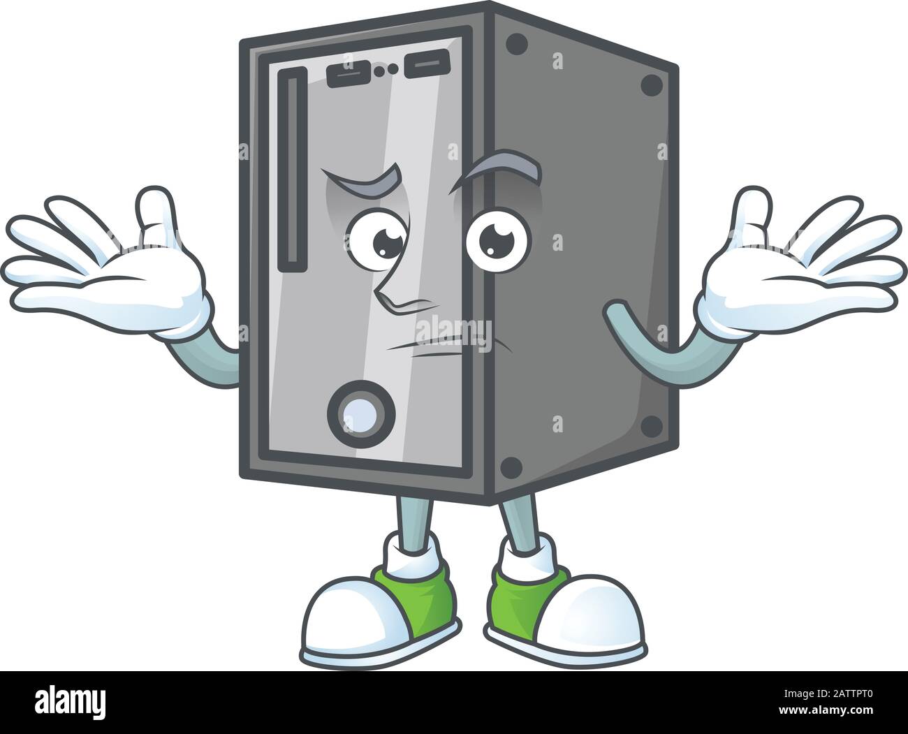 Un style de dessin animé Comical Grinning CPU Illustration de Vecteur