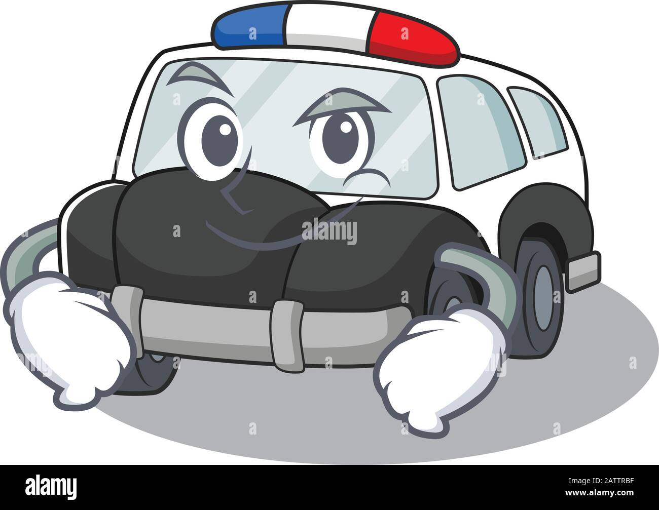 Super mascotte de voiture de police avec visage Smirking Illustration de Vecteur