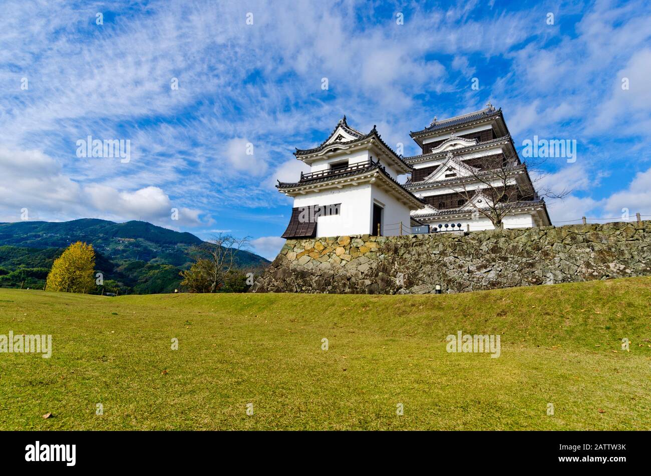 Château d'Ozu dans la préfecture d'Ehime, Shikoku, Japon. Banque D'Images