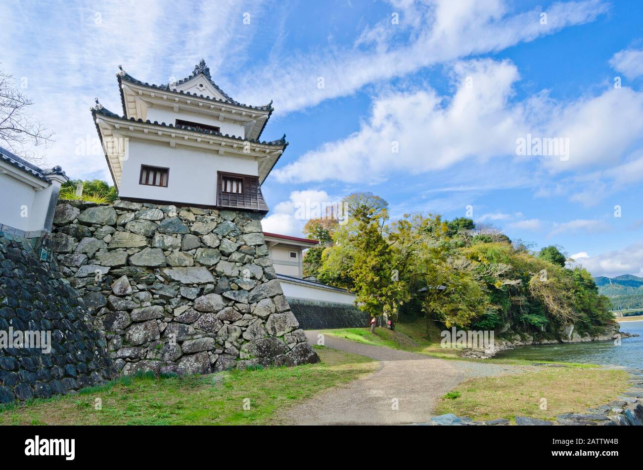 Château d'Ozu dans la préfecture d'Ehime, Shikoku, Japon. Banque D'Images