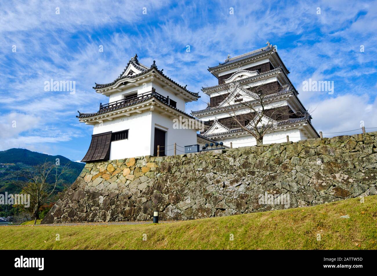 Château d'Ozu dans la préfecture d'Ehime, Shikoku, Japon. Banque D'Images