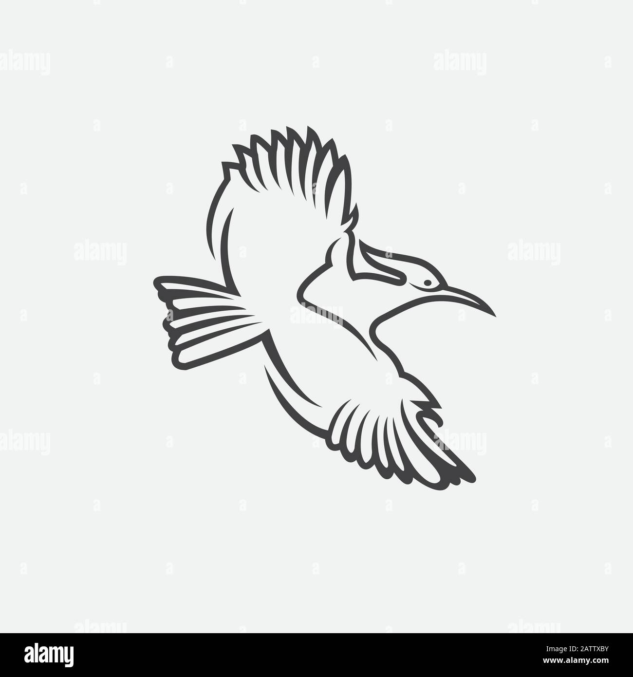 Illustration du logo de l'oiseau de la nature, logo de l'oiseau de la nature, fondation de sauvetage des animaux, logo de l'oiseau volant. Art de ligne icône de l'oiseau, signe de l'oiseau animal, symbole d'oiseau gratuit, V Illustration de Vecteur