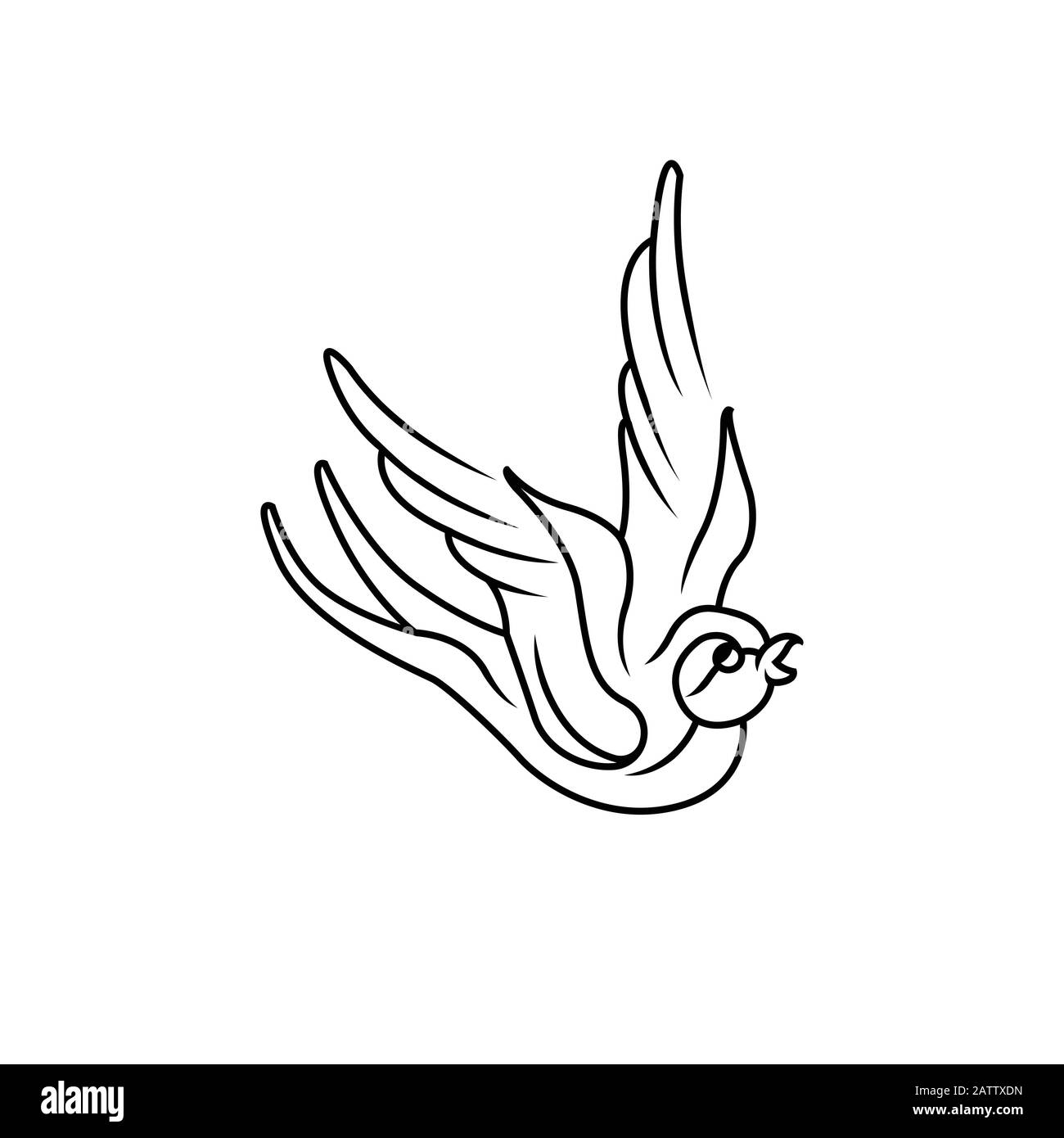 Illustration du logo de l'oiseau de la nature, logo de l'oiseau de la nature, fondation de sauvetage des animaux, logo de l'oiseau volant. Art de ligne icône de l'oiseau, signe de l'oiseau animal, symbole d'oiseau gratuit, V Illustration de Vecteur