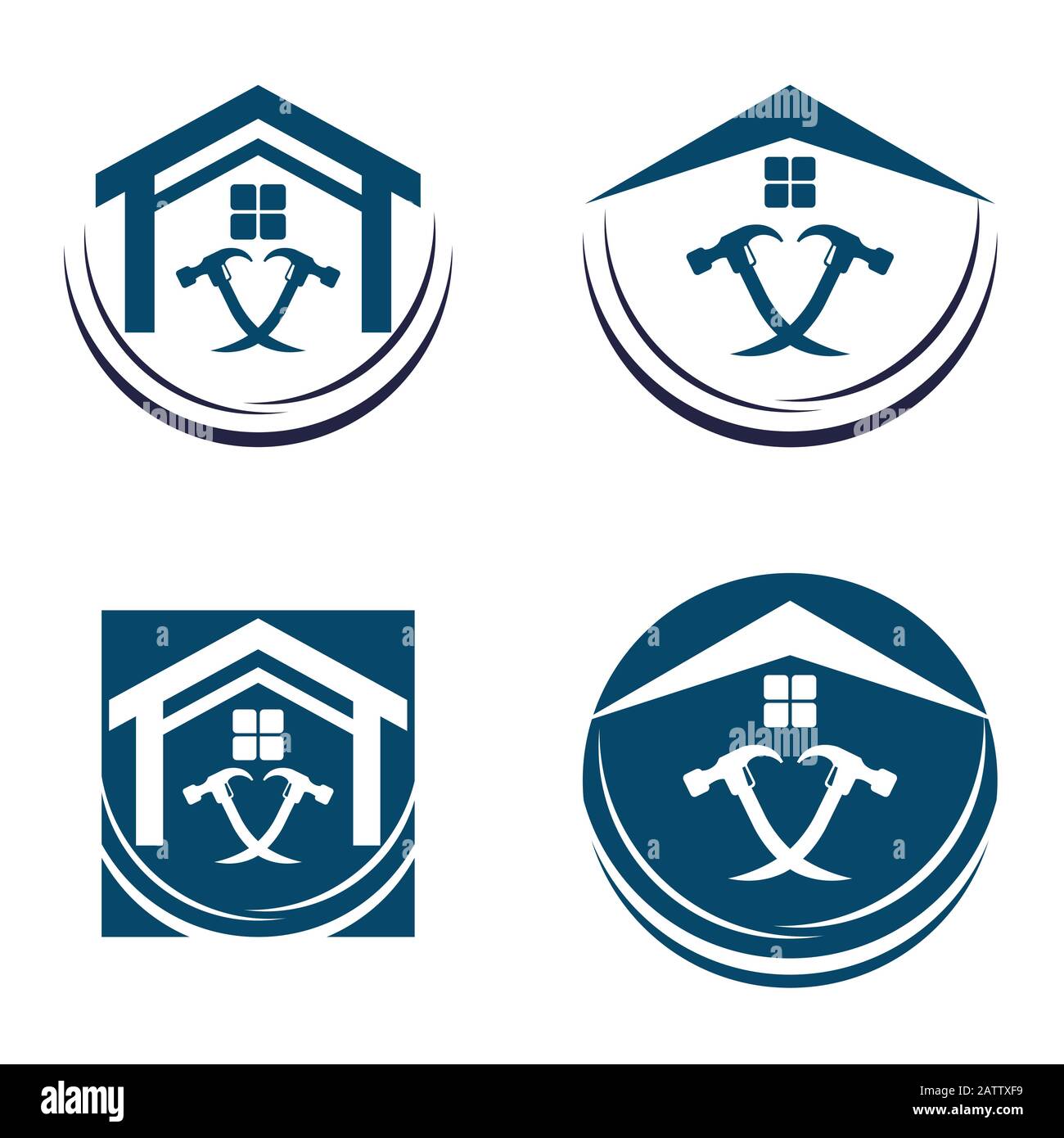 House Abstract Set Immobilier Campagne Logo Modèle De Conception Pour La Société. Création D'Une Silhouette Vectorielle. Illustration de Vecteur