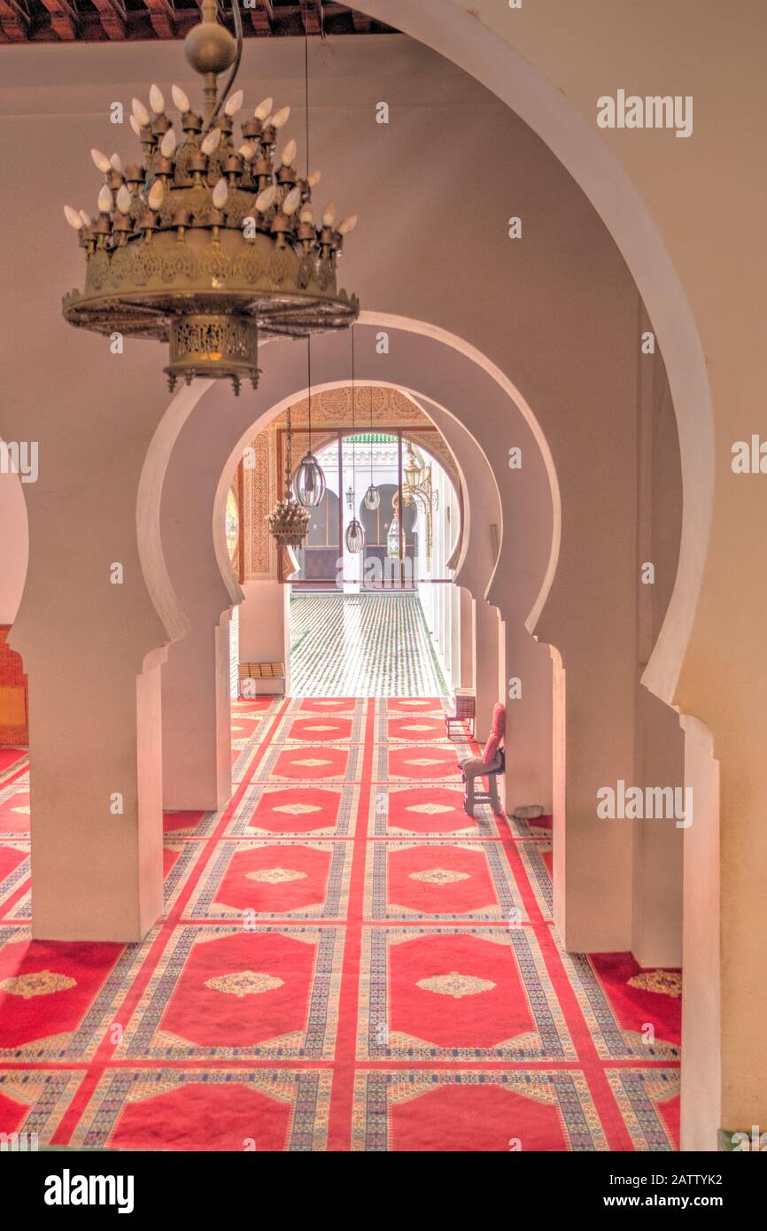 Intérieur de la mosquée FES, Maroc Banque D'Images