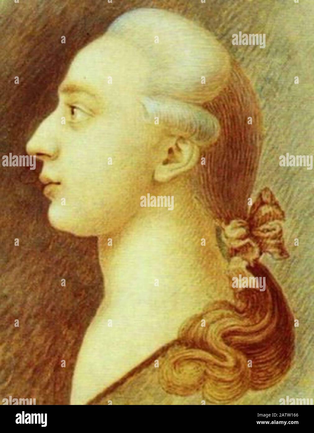 Giacomo CASANOVA (1725-1798) écrivain et aventurier italien, dessiné par son frère Francesco Banque D'Images